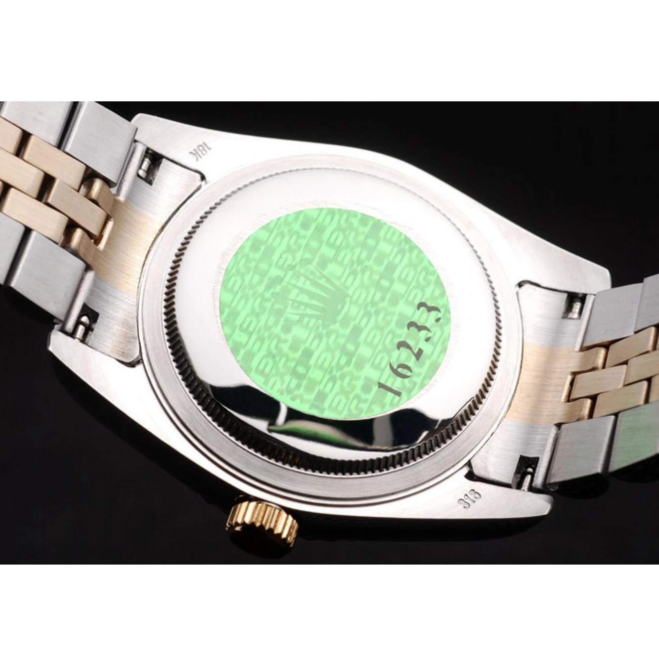 Rolex aaa copy Plated Gold Two Dial Rolex Silver 18k Steel 98084 Tone Stainless DateJust 0816